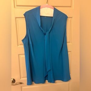 Kasper Tie-Neck Shell - Women’s 2X - Teal Blue